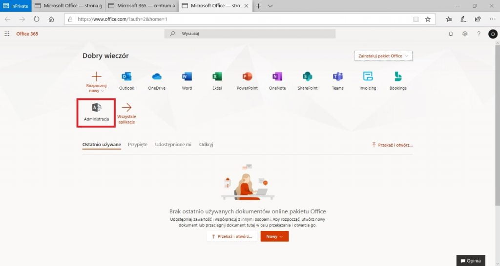 administracja Office 365