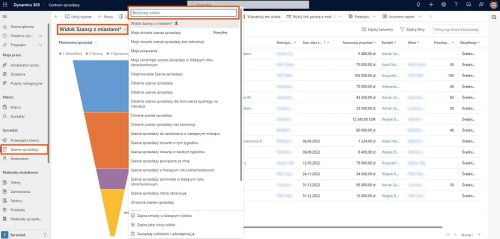 Filtrowanie szans sprzedaży w Dynamics 365 Sales