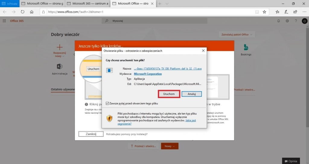 Instalacja Office 365