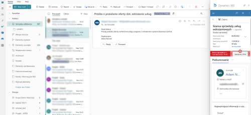 Możliwość śledzenia maili w Dynamics 365 Sales
