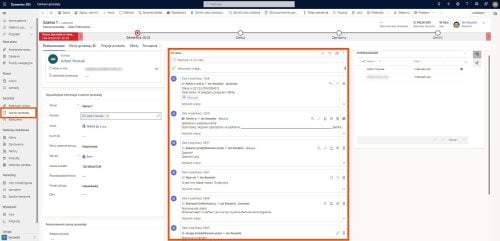 Oś czasu w Dynamics 365 Sales