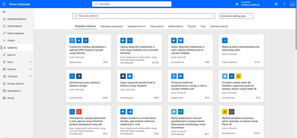 tworzenie przepływów w Microsoft Power Automate