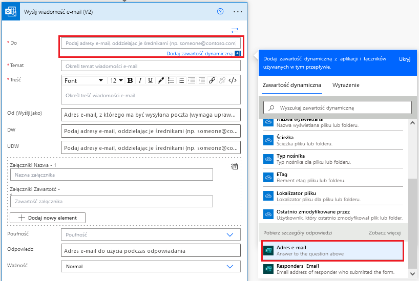 automatyczne wysyłanie powiadomień outlook