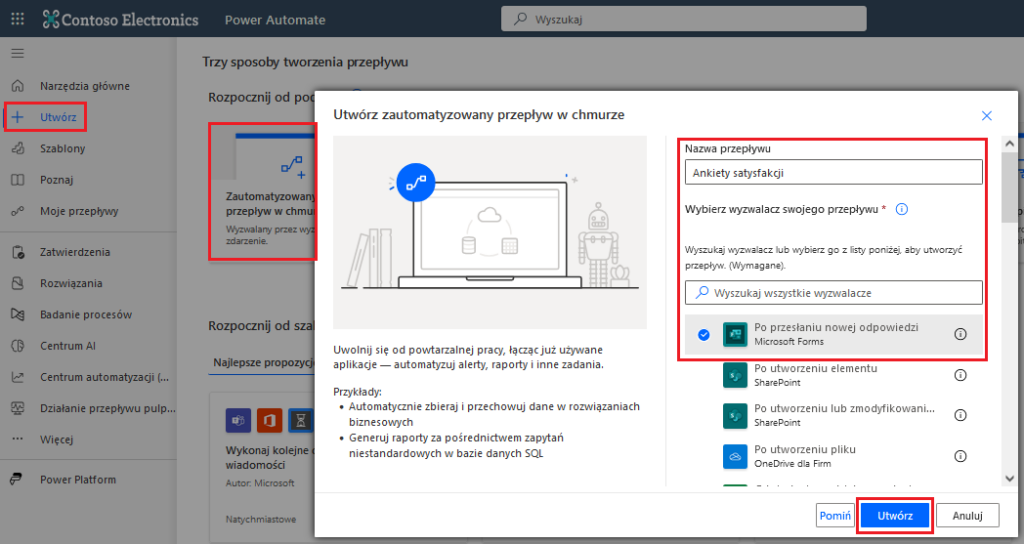 ankiety satysfakcji w power automate