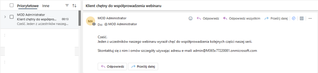 wysyłka maili power automate