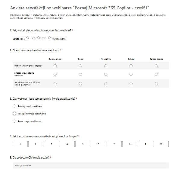 ankiety microsoft forms