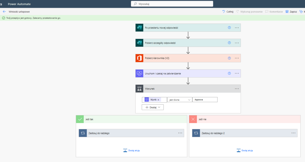 power automate wnioski urlopowe