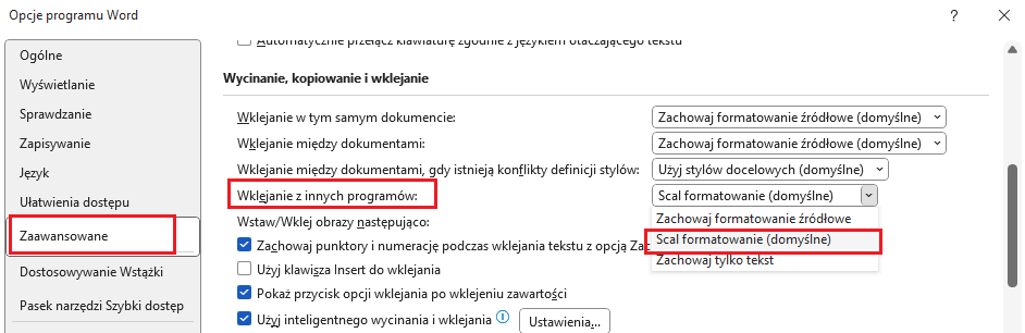 formatowanie w microsoft word