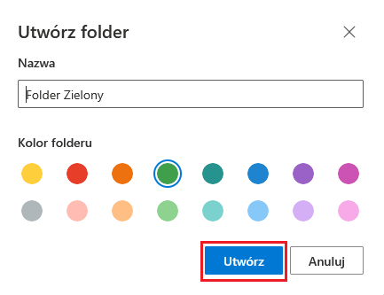kolorowe foldery onedrive