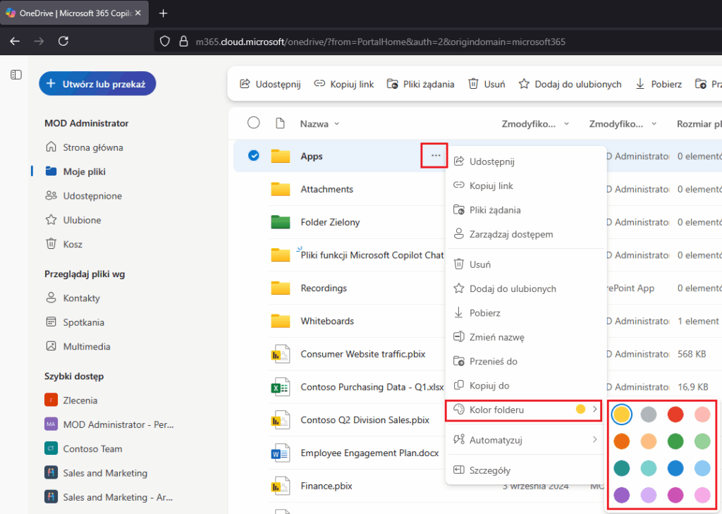 ciekawe funkcje onedrive
