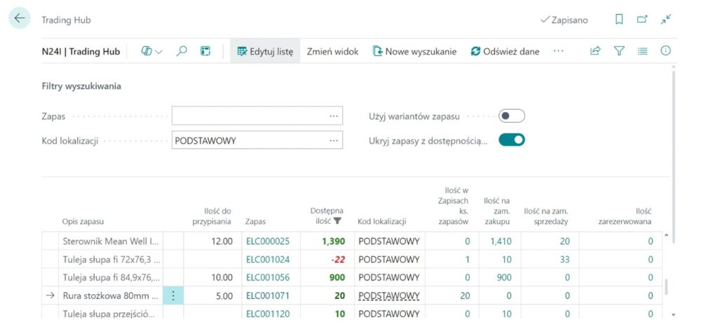 advanced inventory rozszerzenie business central