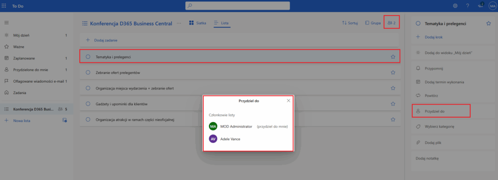 funkcjonalności microsoft to do