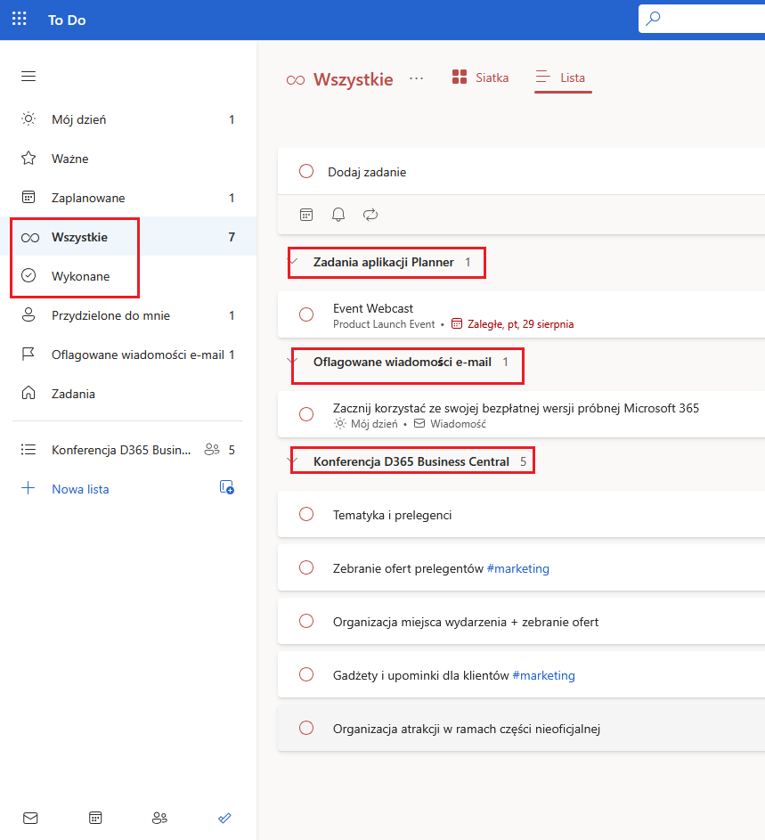 ciekawe funkcje microsoft to do
