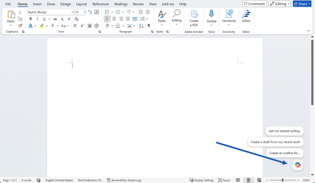 copilot w microsoft word